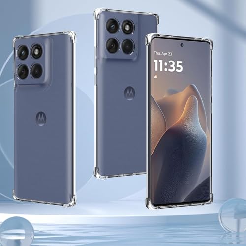 Image of REALCASE Silicone Moto Edge 60 Fusion 5G Back Cover Case, Scratch Resistant Protective Crystal Clear Transparent Shock Proof Bumper Back Cover Case for Moto Edge 60 Fusion