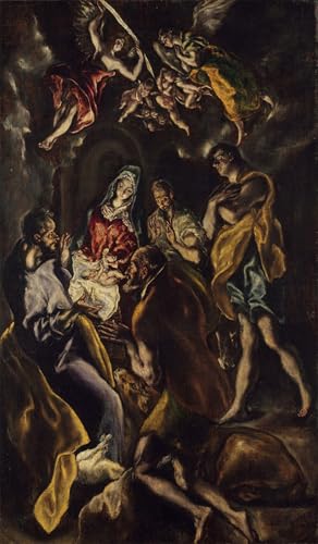 Affiche d'art l'Adoration des bergers d'El Greco impression effet huile