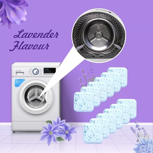 Image of Washing Machine Cleaner Tablets (24 Tablets) | Drum & Pipe Deep Cleaner | Lavender Scent | Removes Odour, Limescale & Residue | For Front Load & Top Load Fully Automatic Washing Machines