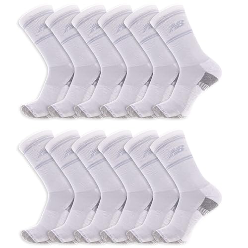 New Balance Men Performance Cushioned Cre, White Logo, Large