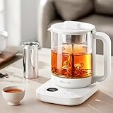 2026 New Electric Kettle, 2-in-1 Dual Filter Tea Maker, 360° Steaming & Brewing, 40-90°C Temp Control, 316L Stainless Steel Filter, Glass Kettle for Tea Lovers&Health Enthusiasts, for Home, Office Use