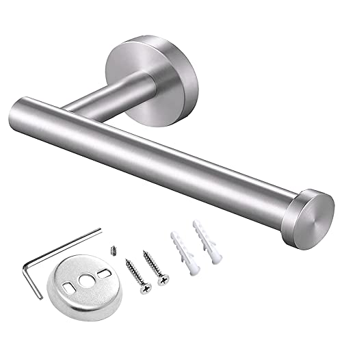 Porte Papier Toilette, Support Papier Toilette Mural, SUS304 Acier Inoxydable Porte Rouleau Toilette Porte-Papier hygiénique,Support Mural pour Papier Toilette pour Toilettes et Cuisines-Brossé Argent Cover