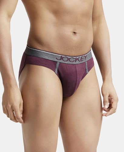 Image of Jockey 8044 Men's Super Combed Cotton Rib Solid Brief with Ultrasoft Waistband (Pack of 2)