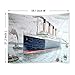 Nautical Tapestry Wall Hanging Vintage Classic Titanic Ship Ocean Scenery Watercolor Art Wall Hanging Tapestries Decor Bedroom Living Room Dorm Polyester Fabric 59.1 Inch W x 51.2 Inch L