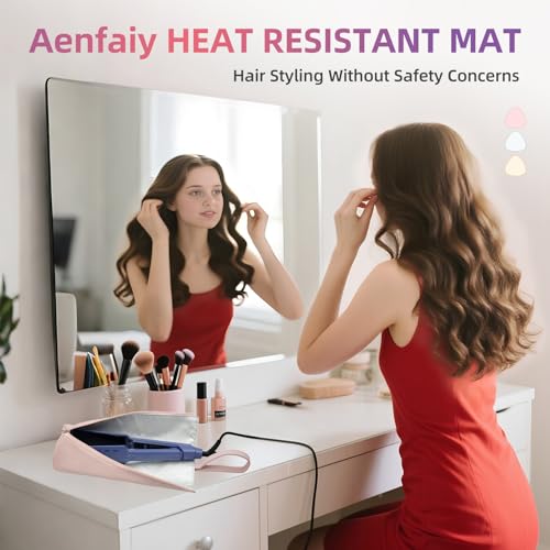 Alfombrilla y bolsa resistente al calor 2 en 1 para herramientas de cabello miniatura 2