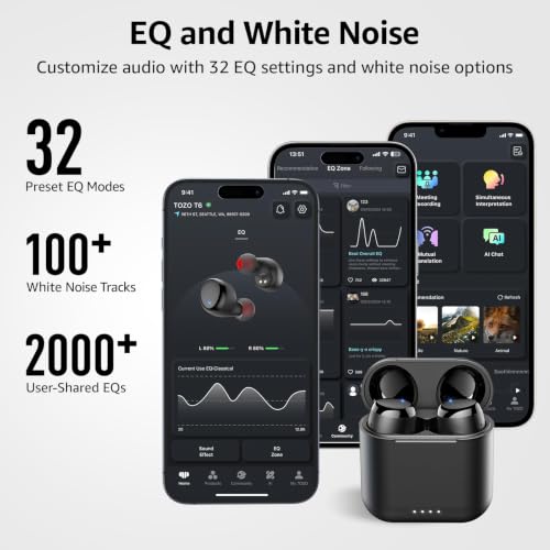 TOZO T6 Wireless Earbuds Bluetooth 5.3 Stereo Sound in Ear Headphones - image 7