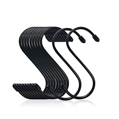 Qcore 20 piezas Negro S-Hook S Gancho en forma S Hanger Hook Cocina Pot Pan Hook