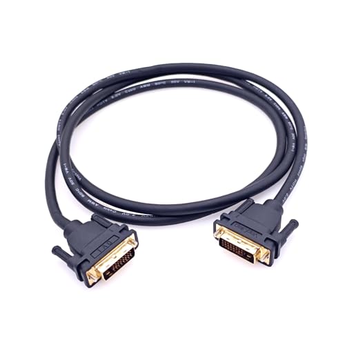 JZK 1.5m DVI a DVI cable, conector macho DVI-D doble enlace (24+1 pines), chapado en oro, para alta resolución 2560x1600, para portátiles, PC, proyectores, monitores y HDTV