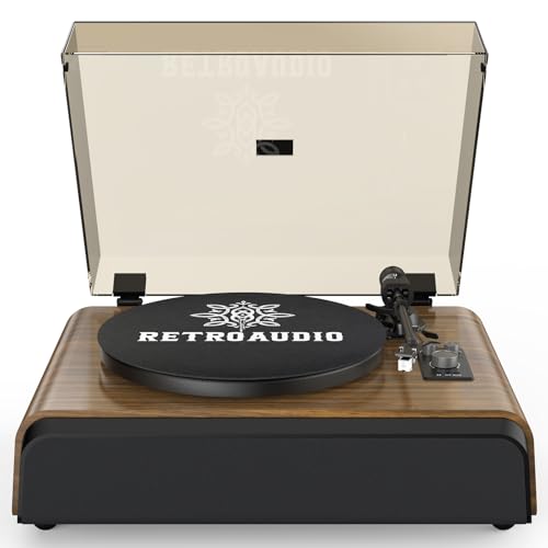 Plattenspieler High-Fidelity-Plattenspieler mit 2.1-K-Soundsystem, eingebauter Subwoofer für verbesserten Bass, Vinyl-Schallplattenspieler mit Magnetkartusche BT5.3-Wiedergabe