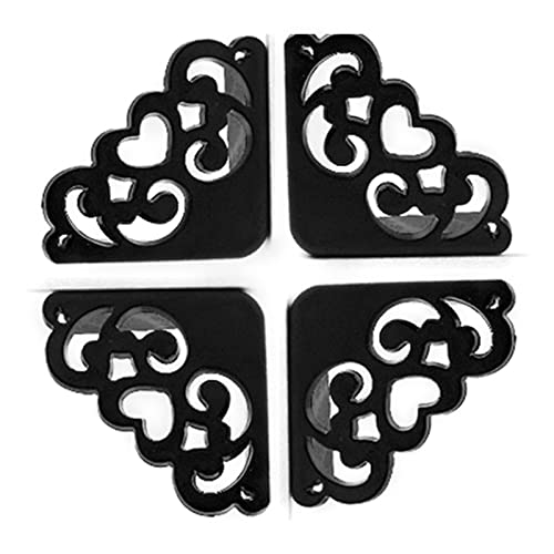 XUYUH 4Pcs Hollow Out Flower Pattern Soft Baby Safe Corner Protector Baby Table Desk Corner Guard Children Safety Guards, Black