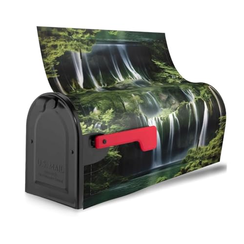Housse de boîte aux lettres cascade jungle colorée et résistante aux intempéries