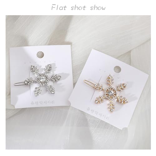 Pinzas de pelo con cristales Snowflake 6 piezas miniatura 7