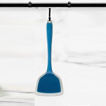 Silicone Turner Seamless Cooking Non-Stick Silicone Spatula for Baking, Frying & Mixing (Blue)