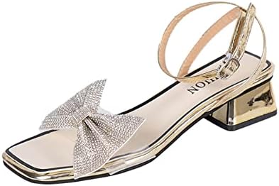 DFEK Womens Ladies mid Low Block Heel peep Toe Ankle Strap Strappy Party Sandals Size Womens Sparkle Diamante Low Mid Heel Sandals Wedding Bridal Prom Ladies Party