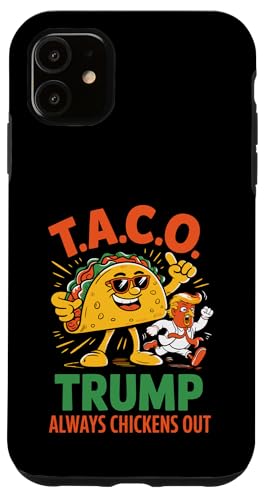 Divertido gráfico taco trump always chickens out carcasa para iphone 11