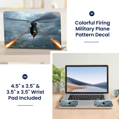 Image of LSS 15 15.6 Inches Laptop Notebook Skin Sticker with 2 Wrist Pads - Reusable Cover Protector Vinyl Sticker Cover Decal Fits 13 inch - 16 inch HP Asus Acer - Firing Military Plane Pattern