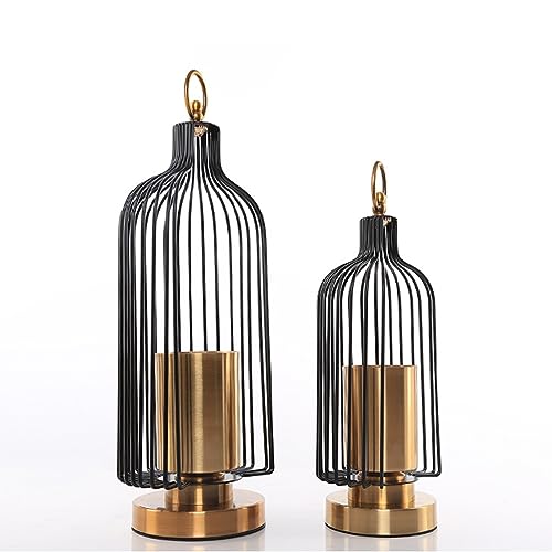 candle-holder Creative Birdcage Candle Holder New Chinese Glass Candle Candle Holder Decoration Romantic Candle Light Dinner Props candlestick(B)