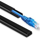 One Cord Cover Wall 153in(9X L17in) - Mini Wire Hider, Wire Cover for Hiding Speaker Wire, Baby Monitor Cord - Paintable Wire Channel for Cable Concealer, W0.5in H0.3in, CMR05 Black