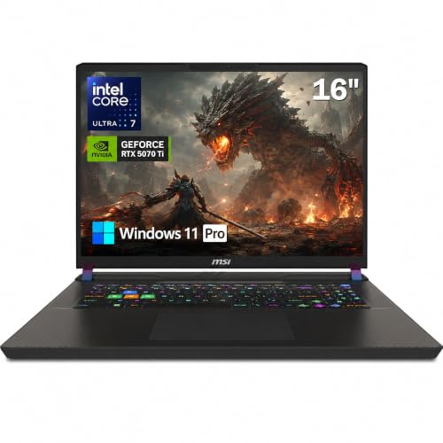 Image of MSI Vector 16 Gaming Laptop NVIDIA RTX 5070Ti 32GB RAM 2TB Intel Ultra 7