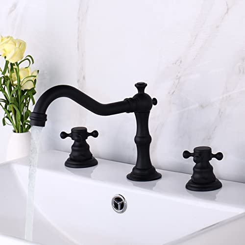 Mitigeur de baignoire en laiton antique de style rétro chic avec set de douche complet