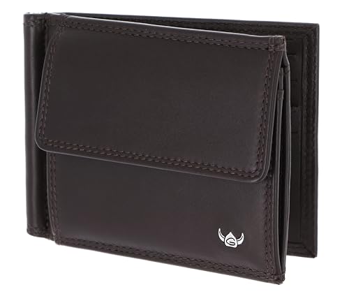 Cartera pinza para billetes Golden Head Polo de cuero marrón oscuro artesanal