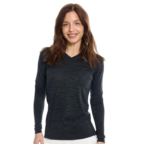 Image of Merino Wool Base Layer Women - 100% Merino Wool Shirt Women Thermal Underwear Long Sleeve T-Shirt for Hiking
