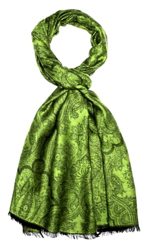 Bufanda de hombre Lorenzo Cana de algodón negro y verde 70x180 cm