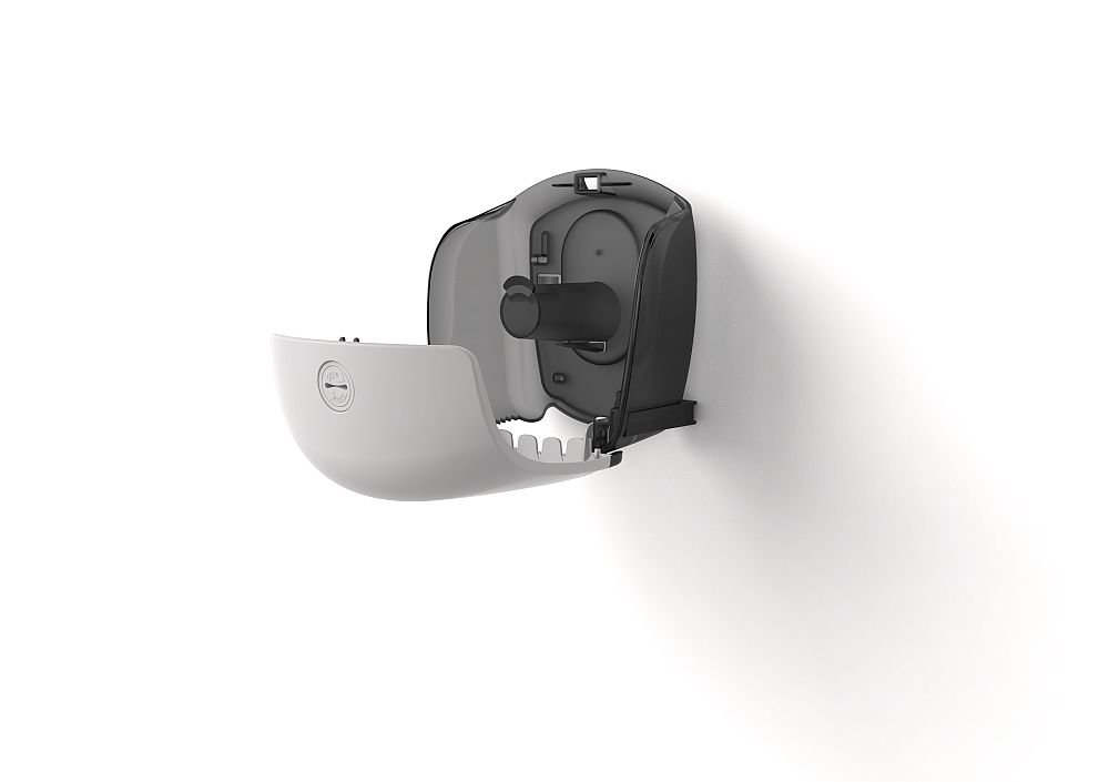 Katrin 90069 Inclusa Gigant Dispenser per Rotoli di Carta Igienica Mini Jumbo, Piccolo, Bianco