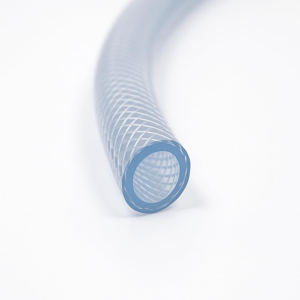 Druckluftschlauch PVC-Schlauch Gewebeschlauch Luftschlauch Druckluft Flexiber für Kompressor Transparent Werkstatt Polyvinylchlorid 50m 14 Größen 6 bis 19mm (16 x 3 mm)