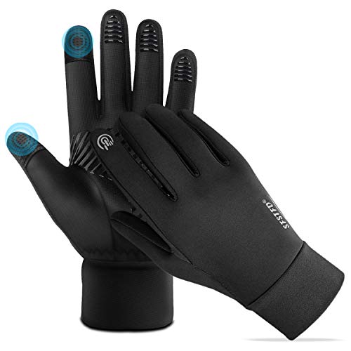 FoPcc Running Gloves for Men Women Compression Lightweight Touch Screen Cycling Windproof Anti-Slip Gloves Warm Liners for Winter (Medium)