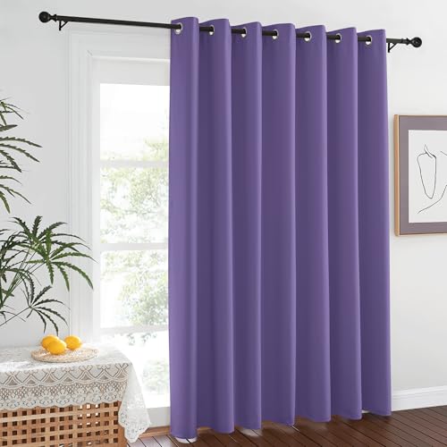 NICETOWN Blackout Lilac Purple Curtain 84 inches Long, Energy Saving Thermal Drape Grommet Sound Reducing Light Blocking Window Treatment for Baby Nursery Bedroom, 1 Panel, W100 x L84