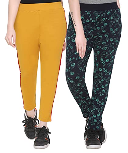 Image of SHAUN Women Free Size Plus Size(Waist Size 36-46 inch) 3XL to 7XL Stretchable Jegging(Length 37-39 inch Pack of 4)