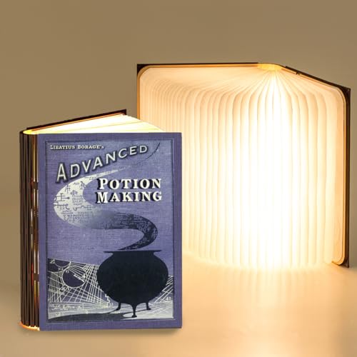 Image of KleverCase Book Cover Themed 360 Degree Chargeable Reading Lamp, Night Light, Desk, Bedside Light. (Advanced Potion Making, Large Size White Light)