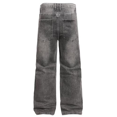 Image of QIMYUM Men's Wide-Leg Baggy Flex Jeans Relaxed Loose Fit Long Denim Pants