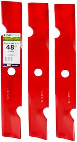 Maxpower 561144B 3-High Lift Blade Set for 48" Exmark Replaces OEM #