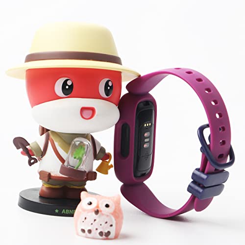 honecumi Pasek Kompatybilna z Fitbit Ace 3 dzieci Pasek Zastępczy, Miękki Silikon klasyczna Regulowane sportowa Bransoletka Akcesoria Elegancki Strap, Ciemnoniebieski/Cyjan/Winogrona