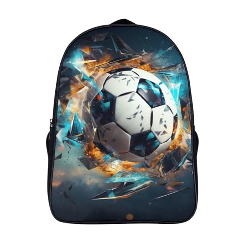 Mochila escolar de fútbol 3D de alta gama con costuras reforzadas para niñas y estudiantes