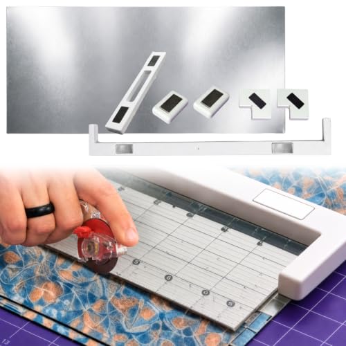 Martelli Magnetic Cutting Mat System for Quilting & Sewing - Includes 24x36 Metal Sheet and 6 Ruler Magnets - Anti-Slip Ruler Tool for Rotary Cutting and Fabric Crafting.