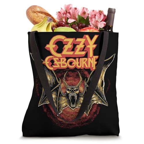 Bolso tipo tote rojo con logo de murciélago de Ozzy Osbourne miniatura 4