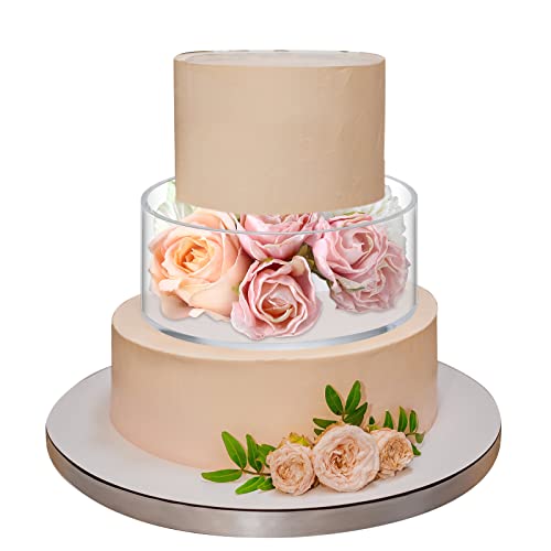 Floating Cake Stand. 2 Pcs Acrylic Fillable Cake Stand Clear Cake Riser