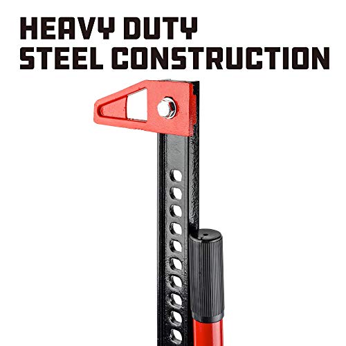 Image of Powerbuilt 8-Inch Ratcheting Off Road Utility Farm Jack, 3 Ton (6,000 lb) Capacity Utility High Lift Farm Jack, Lift Range: 5-1 /4 inch to 34-1 /2 inch, for Tractor Truck SUV -647587