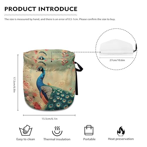 Image of Peacock Tea Cozy for Teapot Insulated Large Teapot Cover to Keep Warm Tea Kettle Cover Machine Washable for Home Kitchen Tea Party Table Decor