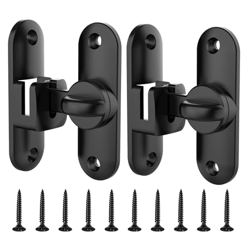 QINGYIWL 2 Piezas Cerradura Pestillo para Puerta, 90/180 Grados Pestillo Puerta Corredera con Tornillos, Cerrojo de Puerta para Puertas, Ventanas y Jardines (Negro)