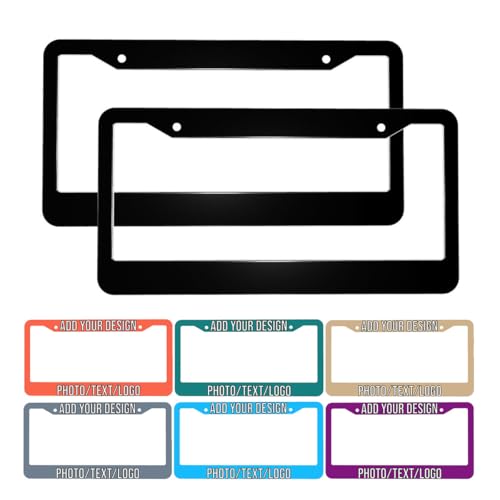 Customized Aluminum License Plate Frame 2 Holes, Upload Your Own ...