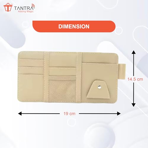 Image of TANTRA Car Sun Visor Organizer Stylish Storage Solution (Beige)