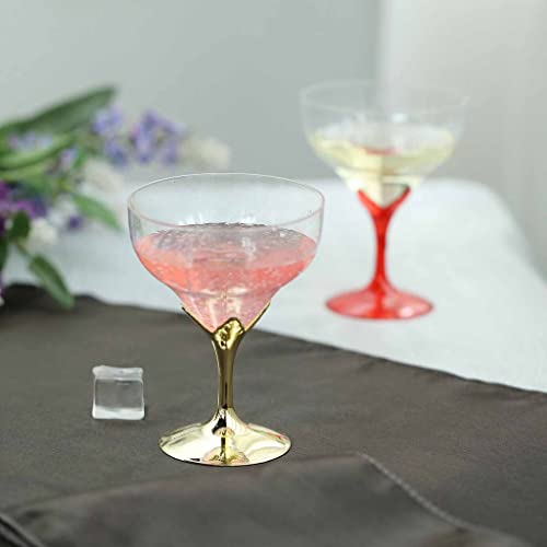 Efavormart 30 Pcs Disposable Clear Plastic Champagne Goblet For Wedding Birthday Party Banquet Events Cocktail Cups - Gold #TOP4