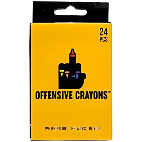 MilkToast Brands Offensive Crayons - Funny Adult Gag Gift, Sarcastic Office Supplies, NSFW Humor for White Elephant, Secret Santa, Coworkers, Parents, Stocking Stuffers Cover