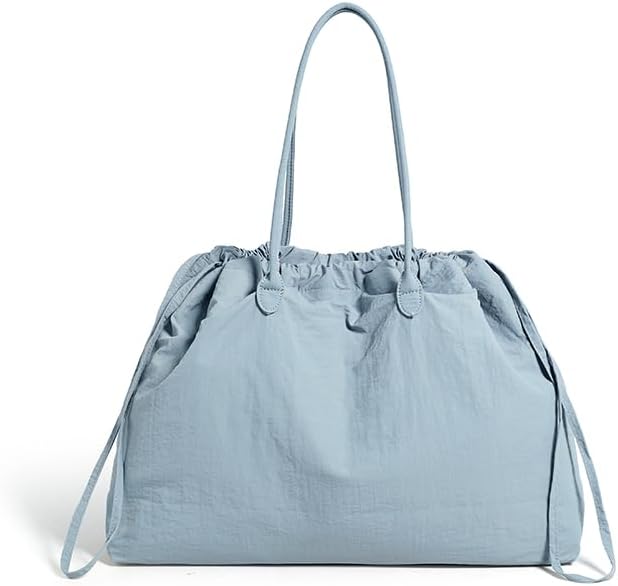 Nylon Tote Bag Drawstring Hobo Bags for Women Large Capacity Shoulder Bag for Travel Work College