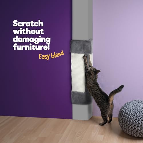 FiNeWaY Cat Pet Kitten Corner Sisal Wall Scratcher Cats Hanging Cat Scratching Post Board Tree Sisal Rope Sofa - Grey - Image 4