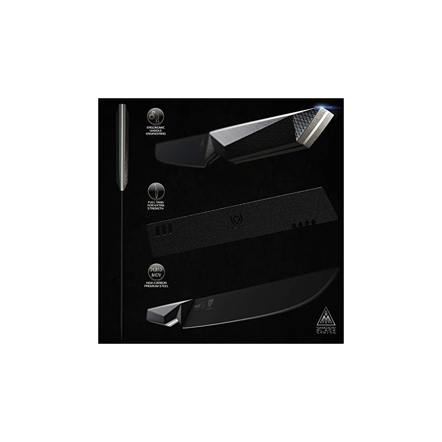 Dalstrong Carving Knife & Fork Set - 9" Blade - Shadow Black Series - Black Titanium Nitride Coated - High Carbon - 7CR17MOV-X Vacuum Treated Steel - Carving Set - BBQ Knife - Sheath - NSF Certified